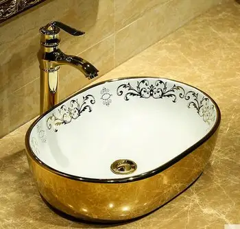 

Ceramic oval-shaped art wash basin, home wash basin wash basin
