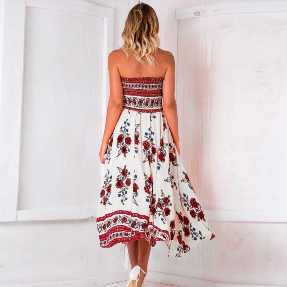 Летние платья повседневное женское длинное платье vestidos de verano Boho вечернее пляжное