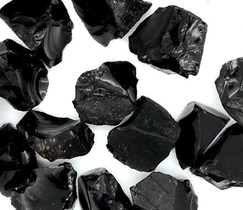 1/4lb натуральные Необработанные черные обсидиановые кварцевые камни Грубый Камень Кристаллы Метафизический Рейки Исцеление