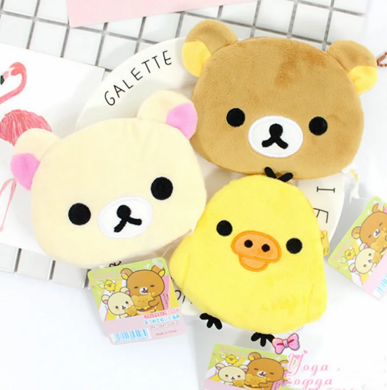 1 шт. Горячая мультфильм Kawaii Rilakkuma портмоне унисекс бумажник многофункциональный Kawaii сумка аниме плюшевые игрушки - изображение