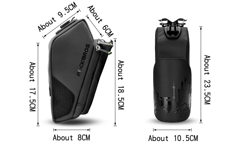 ROCKBROS велосипедное седло сумка с карманом для бутылки воды Водонепроницаемый светоотражающий MTB велосипедный портативный Подседельный штырь Хвост сумка Аксессуары для велосипеда