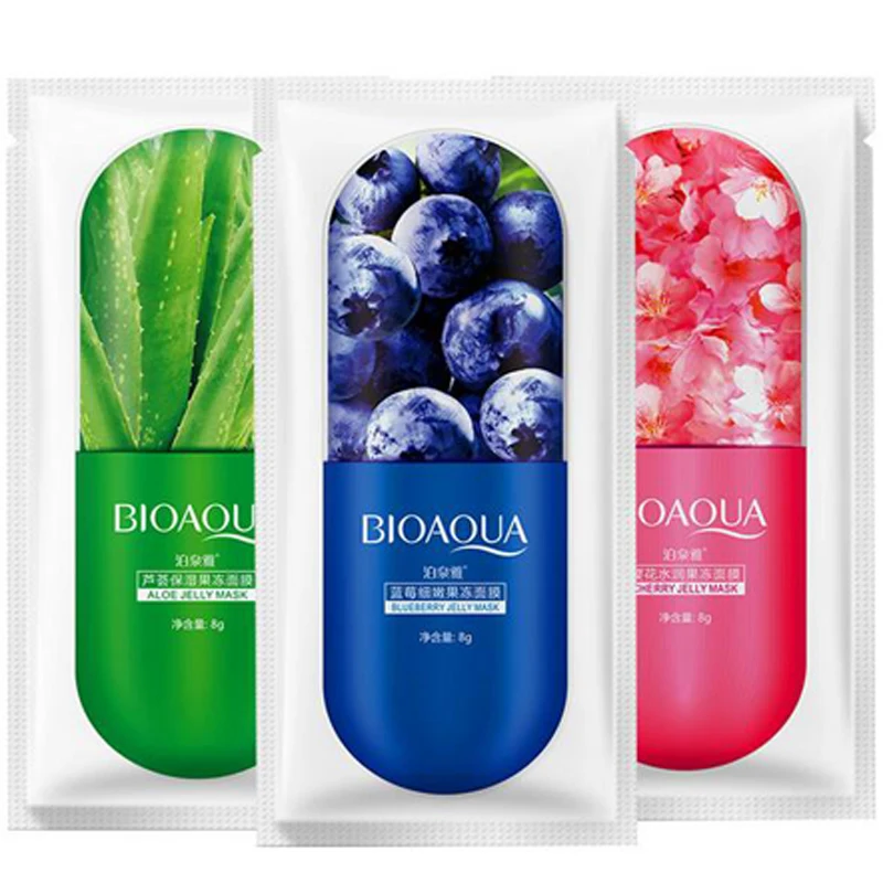 

BIOAQUA 8ml Moisturizing Blueberry Cherry Jelly Face Mask Oil Control Smooth Tender Replenishment Whitening Aloe Vera Masks