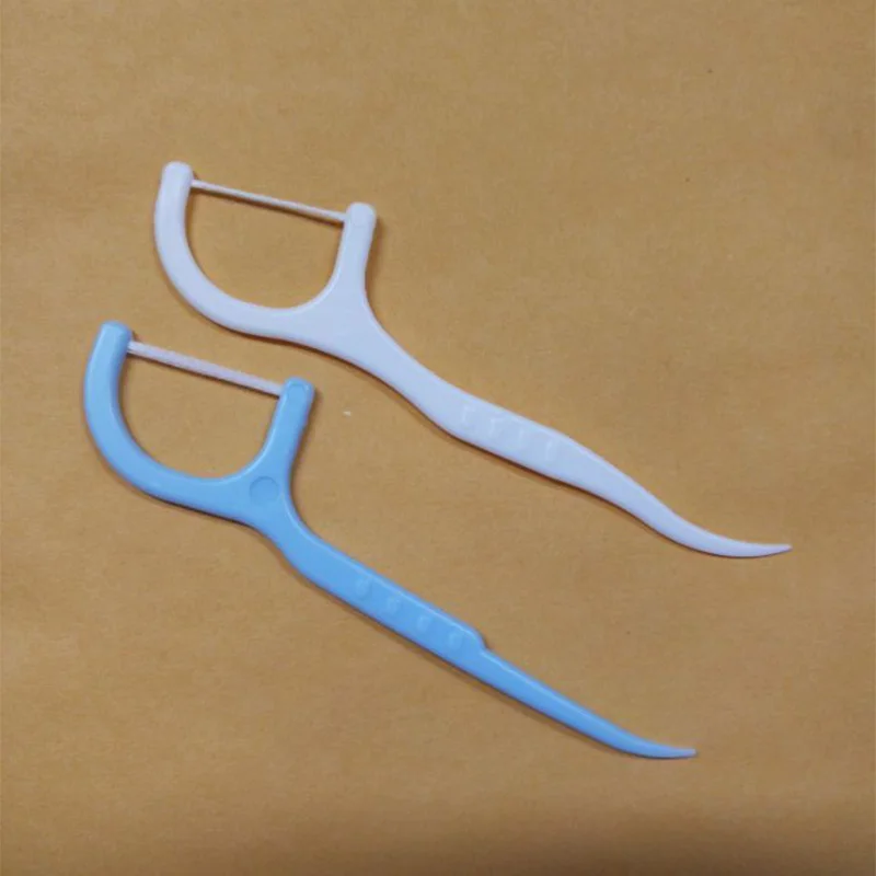 50pcs 1 bag Dental Floss Interdental Brush Teeth Stick Toothpicks Floss