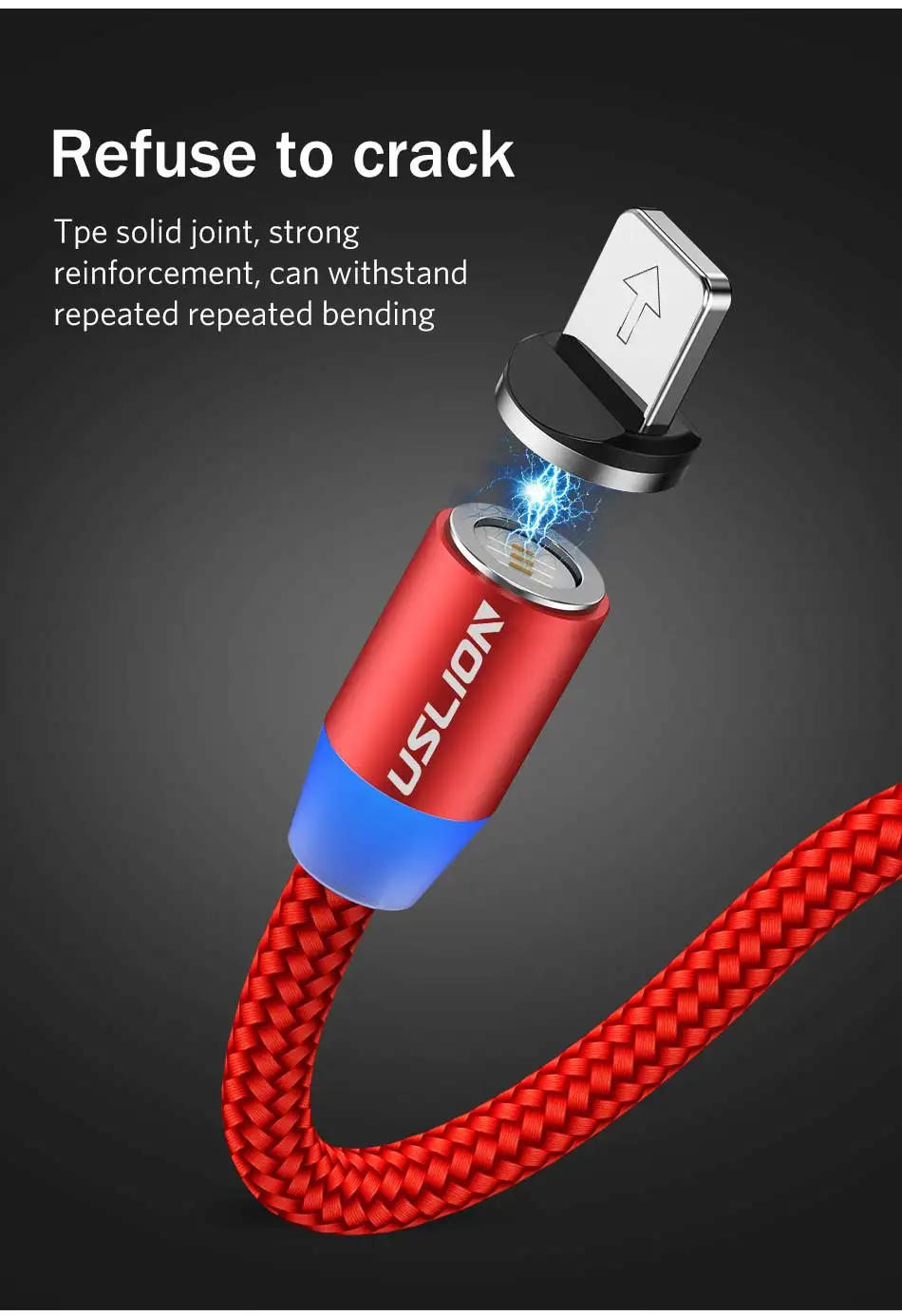 USLION 3A Магнитный кабель Micro usb type C Быстрая зарядка Micro usb type-C светодиодный зарядное устройство для телефона USB C для iPhone huawei Xiaomi кабель