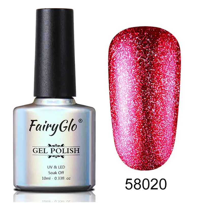 FairyGlo, 10 мл, блестящий Гель-лак для ногтей, блестящий УФ-Гель-лак, замачиваемый, Полупостоянный Гель-лак для ногтей, эмалированный лак - Цвет: BJJ58020