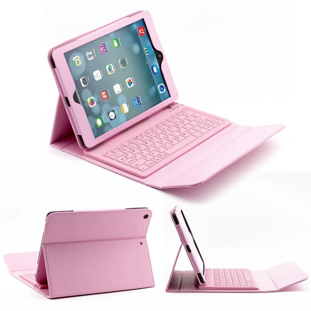 

Smart Tablet Cover Funda For ipad air air2 pro 9.7 2017 2018 9.7 Silicon Bluetooth Keyboard PU Leather Cover +Stylus Pen+Film.