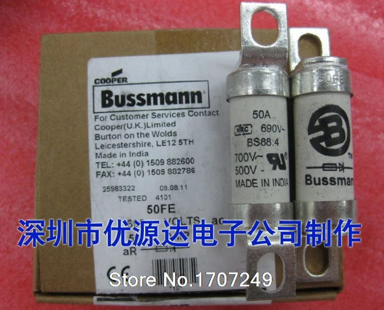 Free Shipping New Original Us Bussmann Fuse Bs88 4 Fuse 50fe 50a 690v