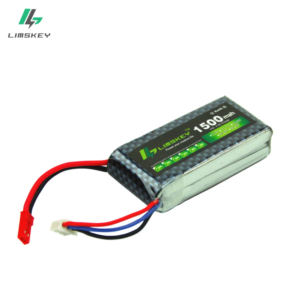 Limskey Power 7.4V 2S 1500mAh 25C Best RC Drones Lipo Battery Pack
