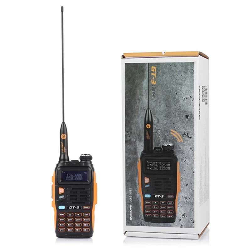 Baofeng GT-3 Mark II VHF/UHF 136-174/400-520 MHz Dual Band FM Ham Two Way Radio Walkie Talkie with USB Programming Cable Baofeng GT-3 Mark II VHF/UHF 136-174/400-520 MHz Dual Band FM Ham Two Way Radio Walkie Talkie with USB Programming Cable