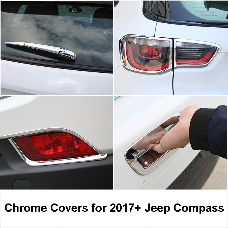 Para Jeep Compass 2017 cubierta de luz ABS cromada cubiertas de espejo