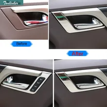 Tonlinker 4 PCS Car Styling DIY Stainless steel door handle Light Cover Case Stickers for Lexus RX200t 450h 2016 Accessories