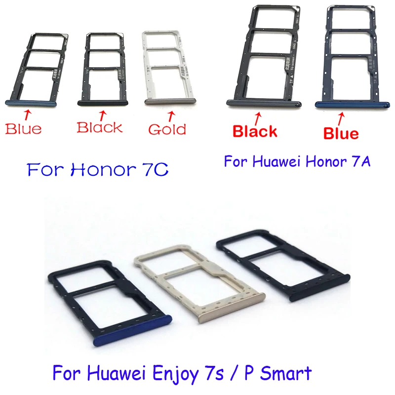 Micro Nano SIM держатель карты лоток Слот адаптер гнездо для Huawei Honor 7A 7C P Smart|Корпусы и