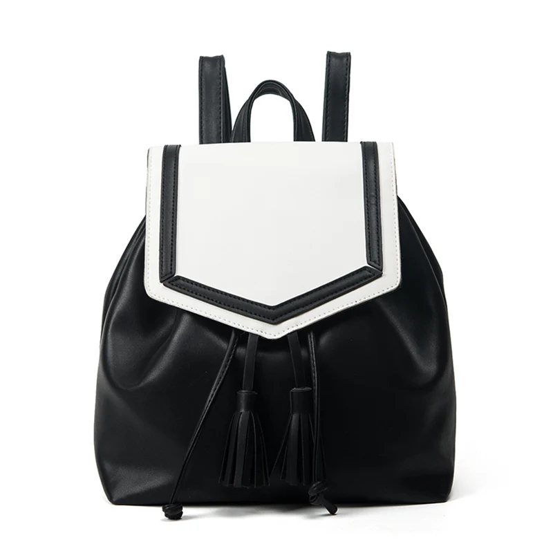 Women Panelled Backpacks 2017 New Fresh Panelled Tassel Backpack Fashion Simple Travel Student School Backpacks BP020