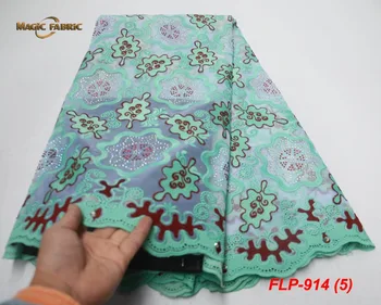 

2019 High Quality Nigerian Lace Fabrics Latest Beaded Mesh African Lace Fabric Bride Guipure French Net Lace Fabric FLP-914