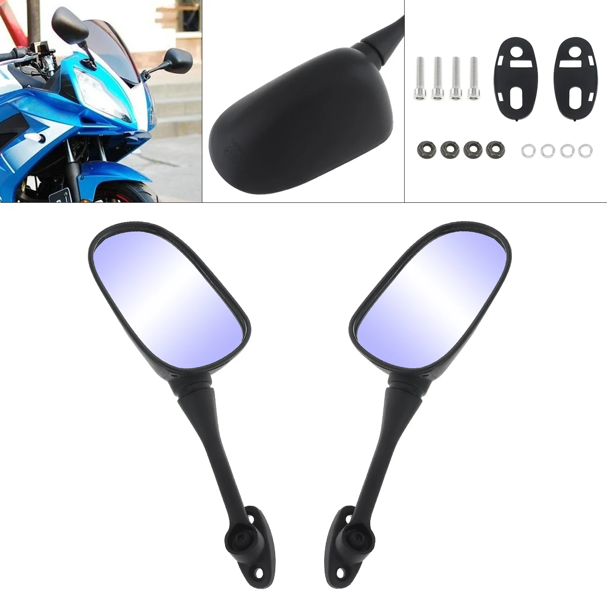

2pcs Motorcycle Rearview Mirror Black Racing Bike Rear Side Mirror Accessories for Honda CBR600 CBR600RR CBR1000 CBR1000RR