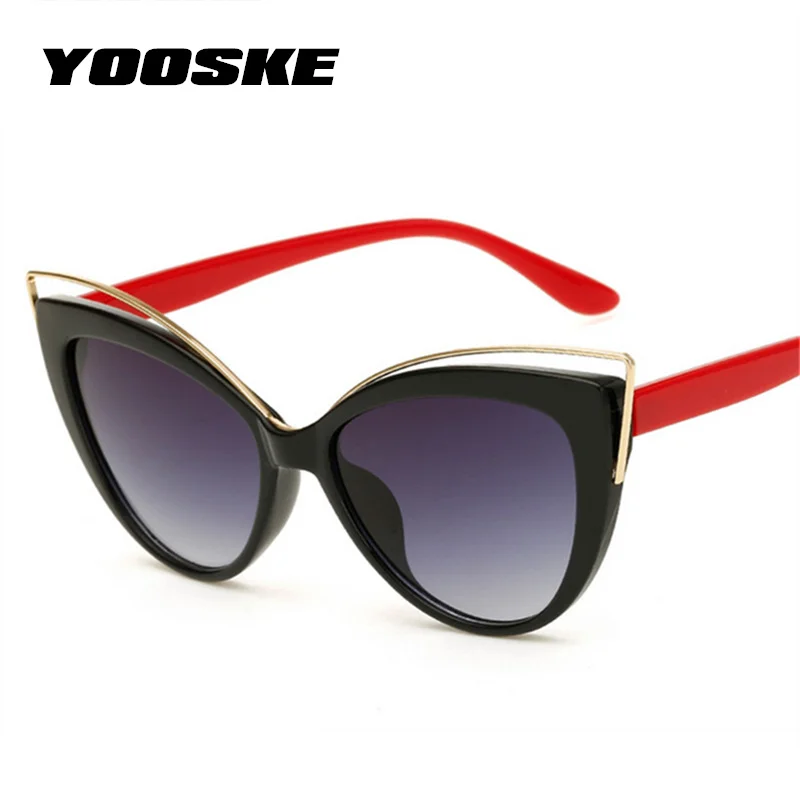 YOOSKE сексуальные солнцезащитные очки кошачий глаз, женские модные брендовые дизайнерские градиентные солнцезащитные очки, женские солнцезащитные очки UV400