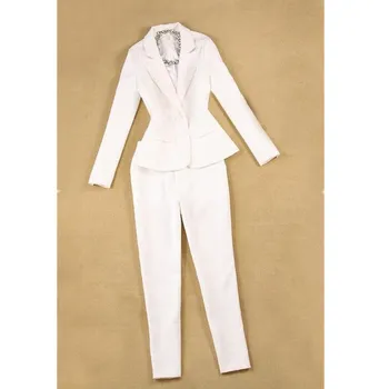

New hot women's women's solid color single button suit two-piece suit (jacket + pants) women's business formal office suit