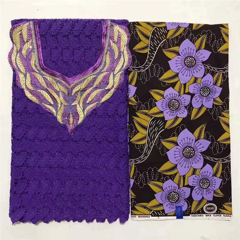 Beautifical африканская кружевная ткань Швейцарский хлопок Сухой java воск высокое качество швейцарский кружевной материал для платья 2,5+ 3 ярда XM062601