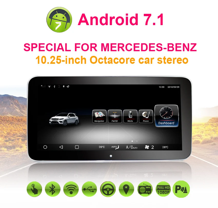 2 Koason Android 10.25 Super Big HD touch Screen Car GPS Multimedia Player for Mercedes BENZ GLK Class CLS (2009-2015)