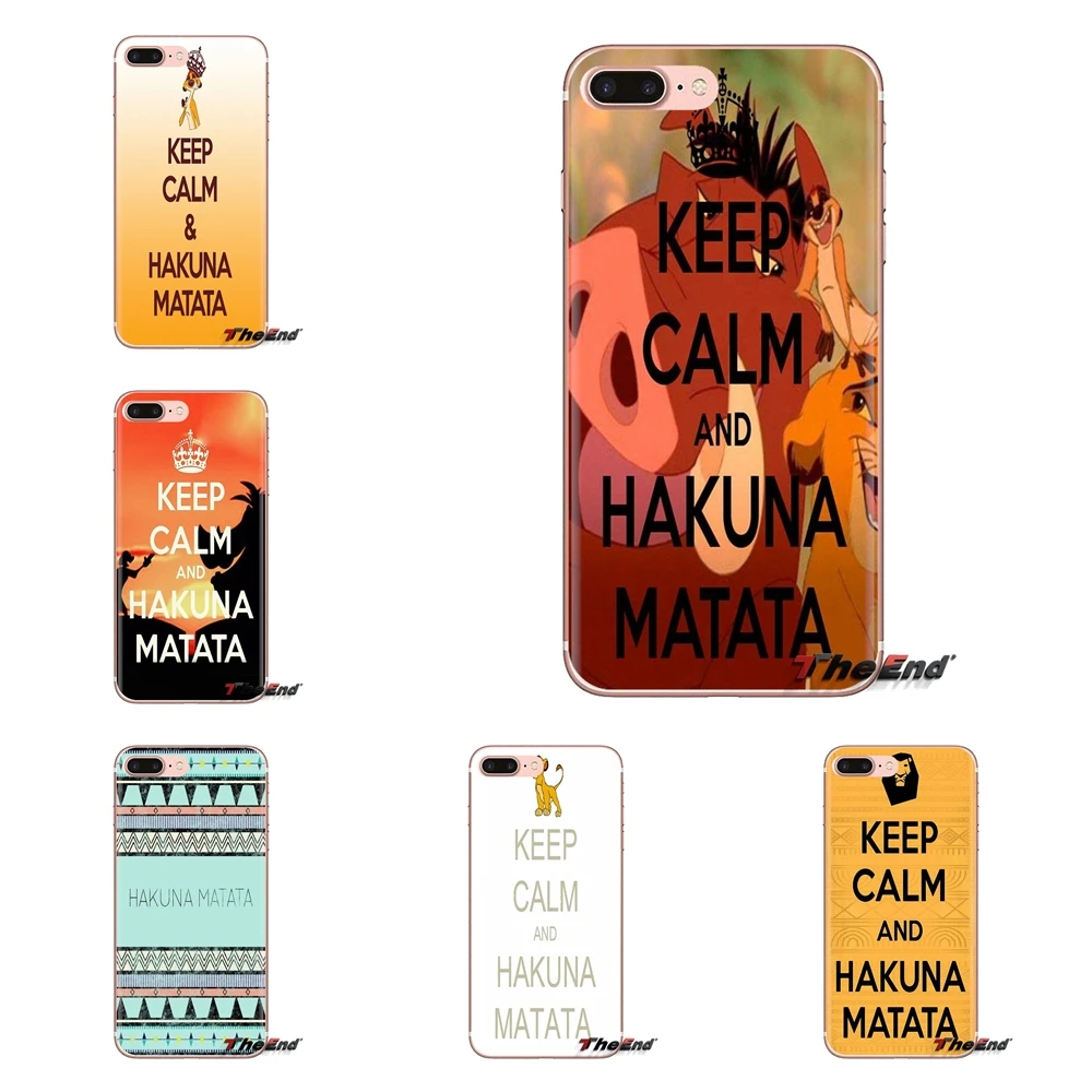 Keep calm And Hakuna Matata Чехол для мобильного телефона Samsung Galaxy S3 S4 S5 Mini S6 S7 Edge S8 S9 S10 Plus Note 3 4 5