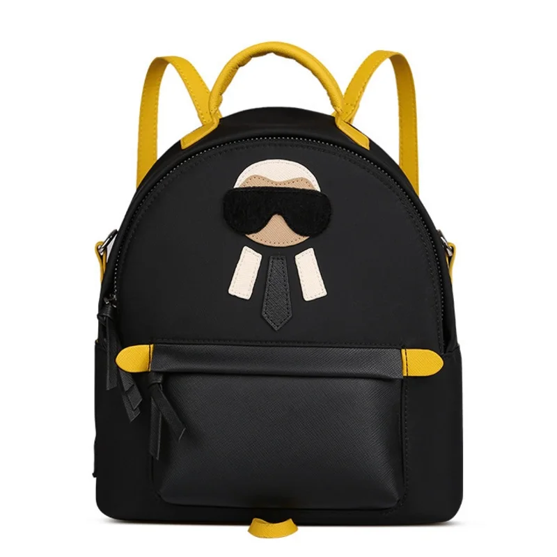 

Casual Nylon Women Mini Backpack Shoulder Bags Female School Bag Teenager Girls Cartoon Design Backbag Mochila Schoolbag Black