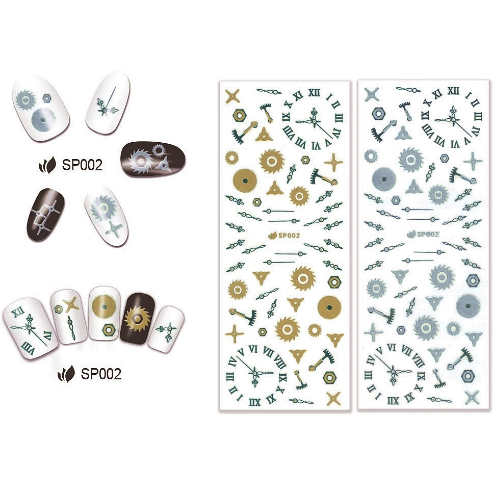 2 упаковки/партия самоклеящиеся 3D Наклейки для ногтей|nail slider|nail art nailstickers gold |