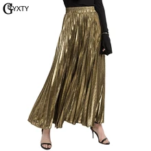 GBYXTY винтажная Вельветовая с завышенной талией длинная юбка женский осенне-зимний комплект пуловер+ кожаная юбка макси юбка faldas mujer moda ZA836