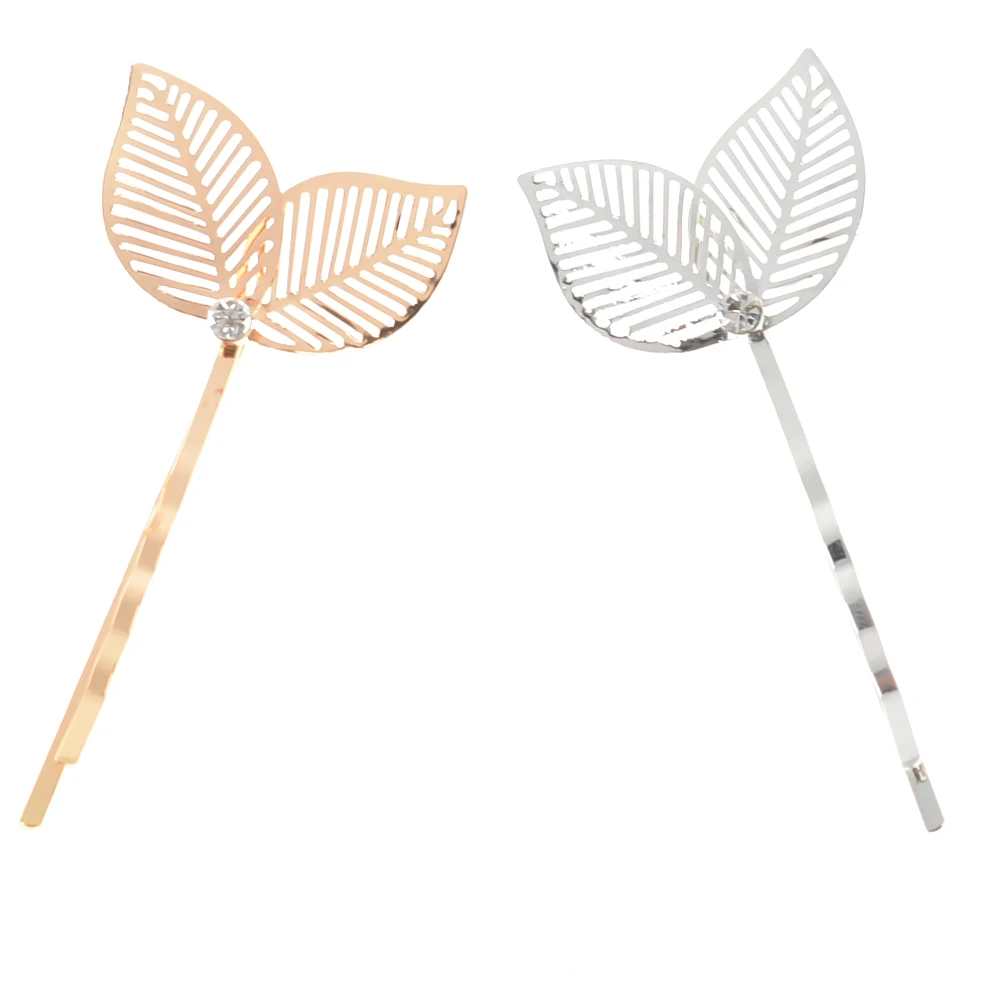 

1PC Fashion New Hot Elegant Leaves Shape Hollow Out Hairpin Slide Clip Hair Salon Styling Tools Hair Pins For Girls