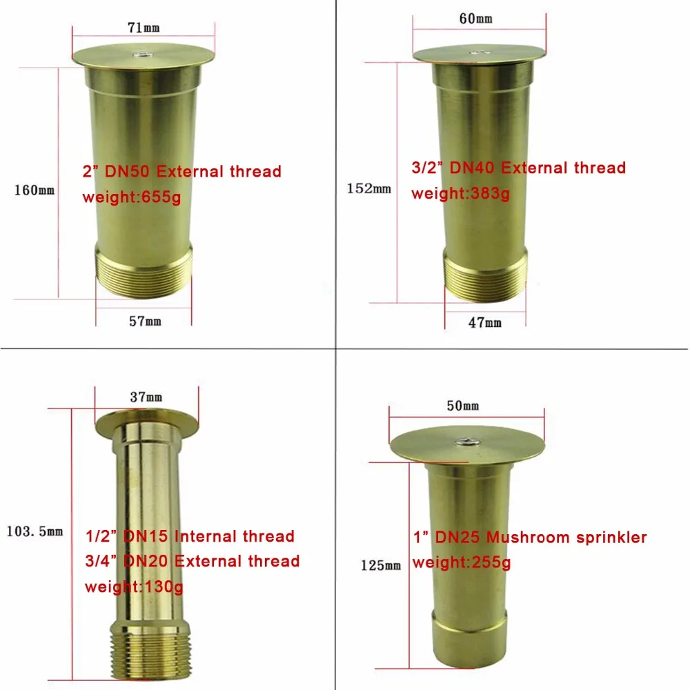 1/" DN15 3/4" DN20 " DN25 1,5" DN40 " DN50 латунь гриб Тип сад фонтан форсунки глава Музыка Фонтан насадки