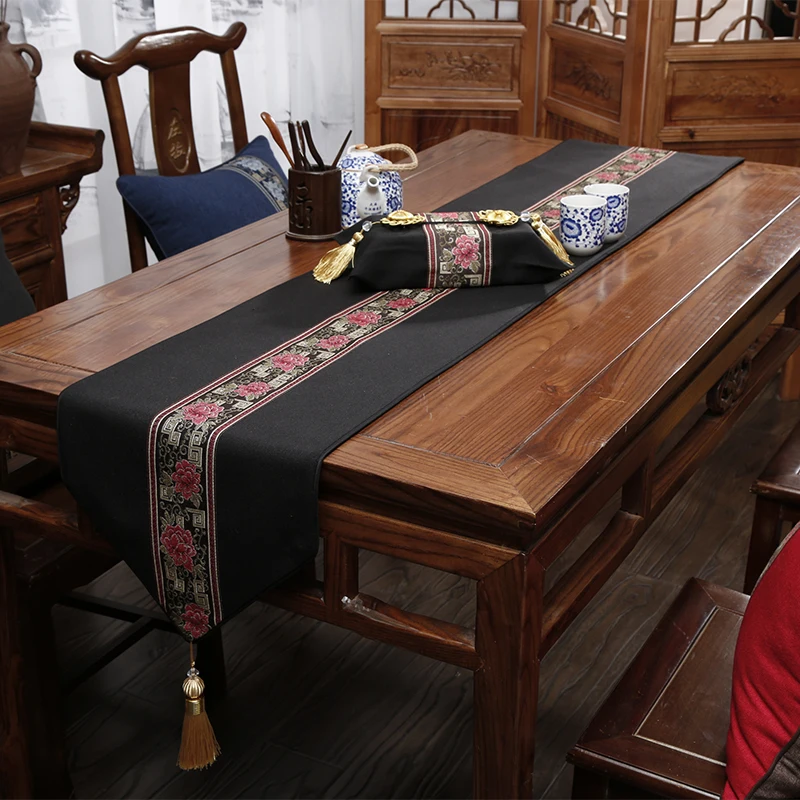 Ретро китайский стол с кисточками Дорожка в пасторальном стиле покрывало кунг-фу чайный сервиз аксессуары Подставки для чая скатерть на обеденный стол Декор - Цвет: P