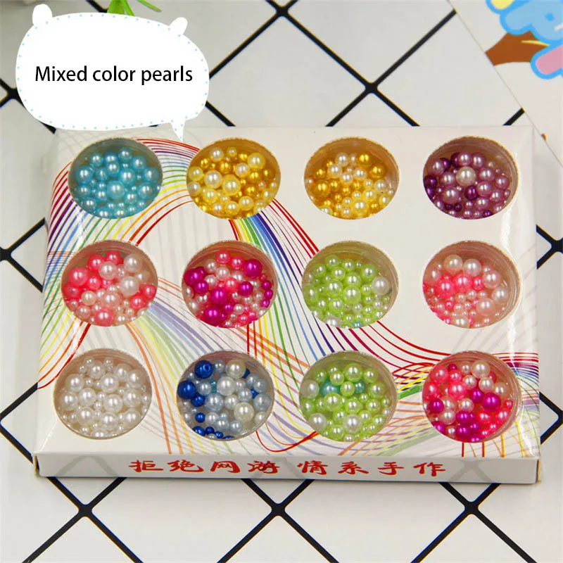 6 Type 3D Polymer Clay Tiny Fimo Fruit Slices Pearl Powder Sequins Fruit Slime Tool Kit Nails Art/Balls For Kids DIY Accessories