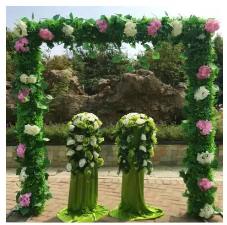Арка цветок ворота Свадьба Празднование цветок ворота открытие церемонии арка цветок рамка Свадебные шёлковые цветы для украшения Арка свадьба - Цвет: A set