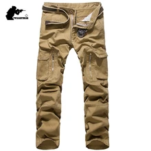 Мужские брюки карго, дизайнерские, модные, высокое качество, много карманов размера плюс, хлопок, повседневные, рабочие брюки, мужские, комбинезон, 7 цветов, BF012