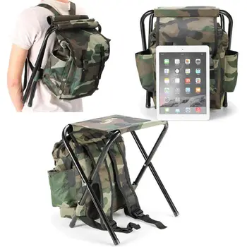 

Folding Camping Fishing Chair Stool Backpack Picnic Bag Hiking Camouflage Seat Table Bag