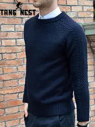 TANGNEST/2019 однотонные повседневные с круглым вырезом для мужчин свитер мода Slim Fit удобные полный пуловеры для женщин Pull Homme плюс четыре цвета