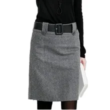 Новинка, модная осенне-зимняя женская юбка, Женская шерстяная большого размера, юбка, элегантные облегающие юбки-карандаш, юбка, юбки