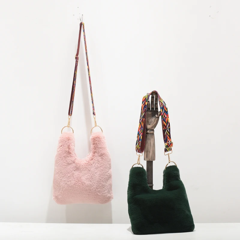 Модные дизайнерские женские сумки из искусственного меха кролика рекс Осень Зима Новая роскошная плюшевая женская сумка