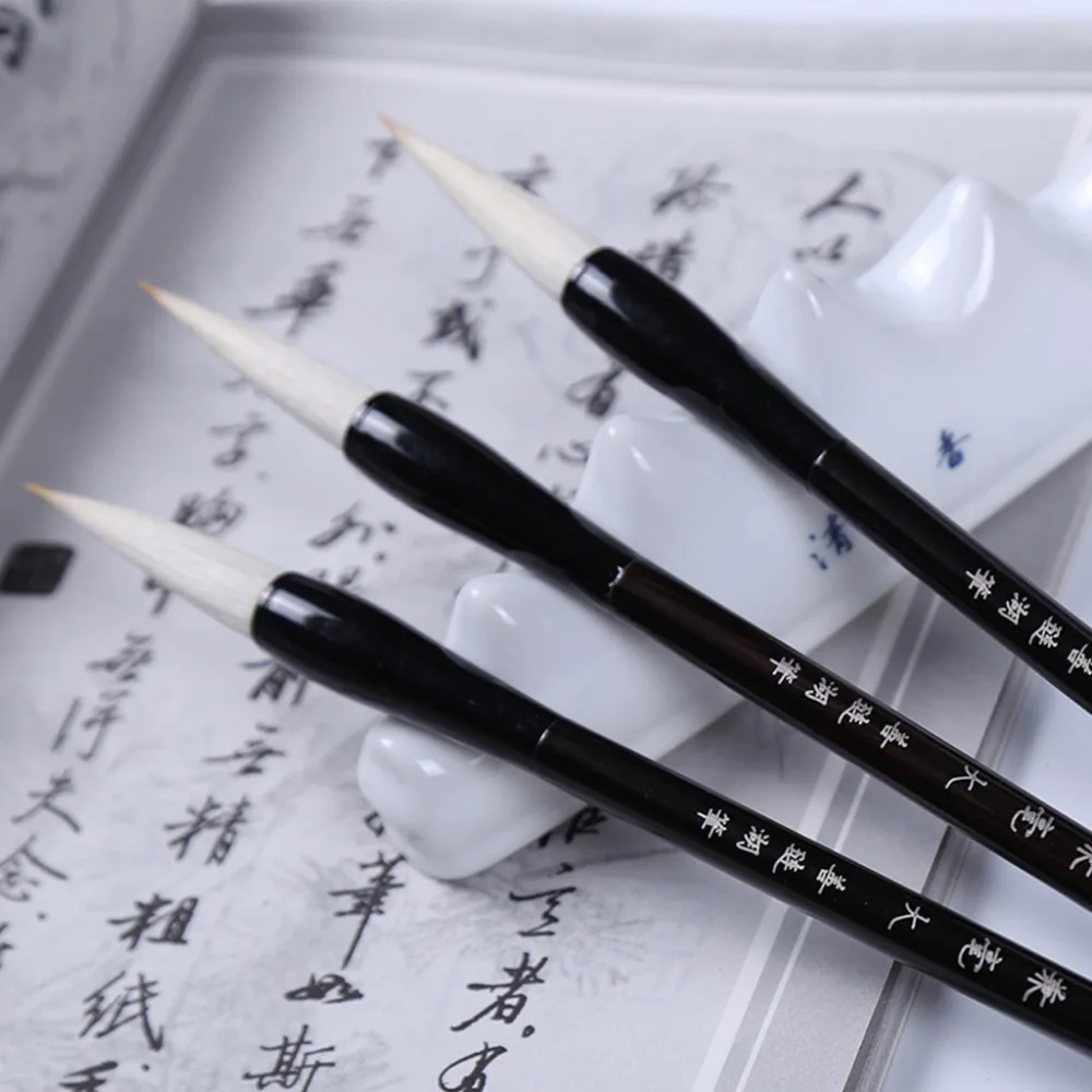 

Chinese Calligraphy Brush Pen Ink Writing Painting Woolen Hair Pens Mao Bi Gift