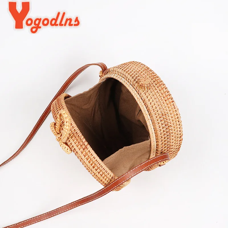Yogodlns جولة حقائب قش النساء الصيف كيس الروطان اليدوية المنسوجة الشاطئ Crossbody حقيبة دائرة بوهيميا يد بالي مربع Yogodlns جولة حقائب قش النساء الصيف كيس الروطان اليدوية المنسوجة الشاطئ Crossbody حقيبة دائرة بوهيميا يد بالي مربع