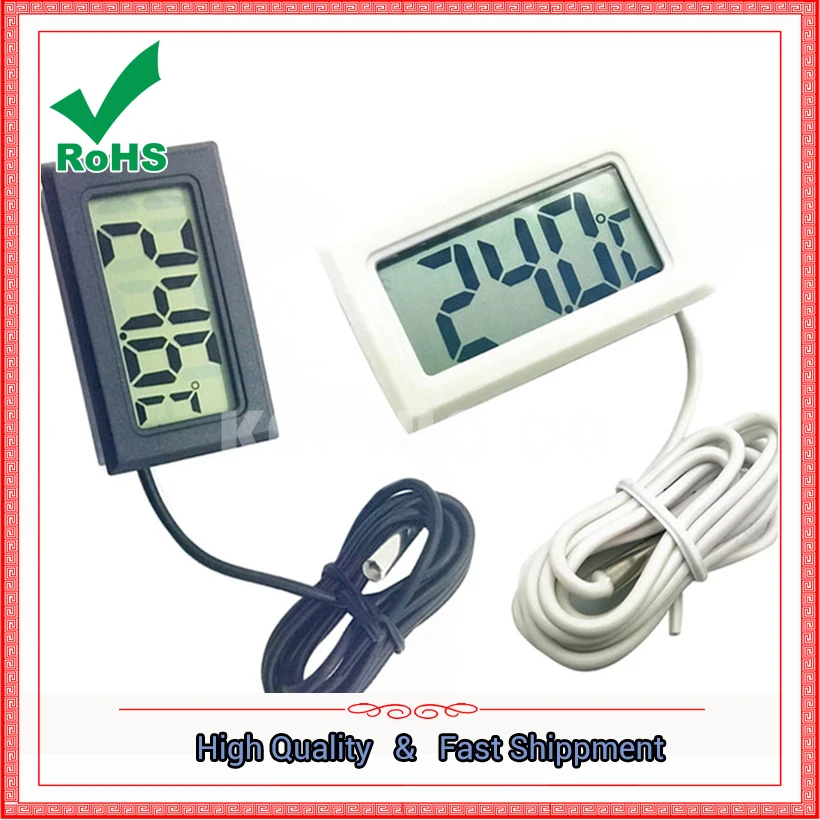 

Digital thermometer with waterproof probe to measure air - conditioning room inside and outside temperature