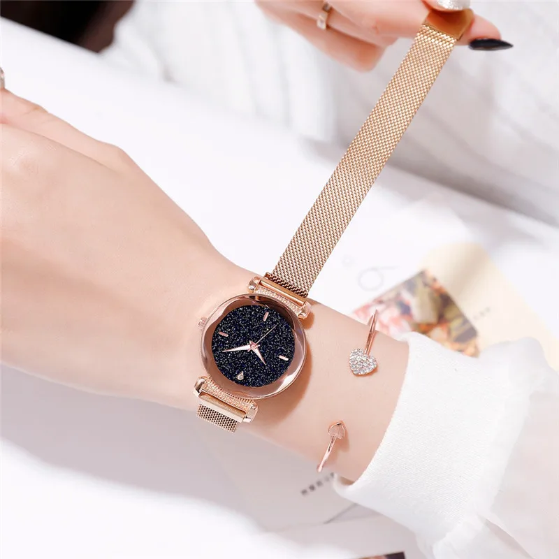 

Minimalism Luxury And Fashion New Women Watches Ladies Magnetic Starry Sky Cool Women Watch Wristwatch Montre Femme Reloj 2019