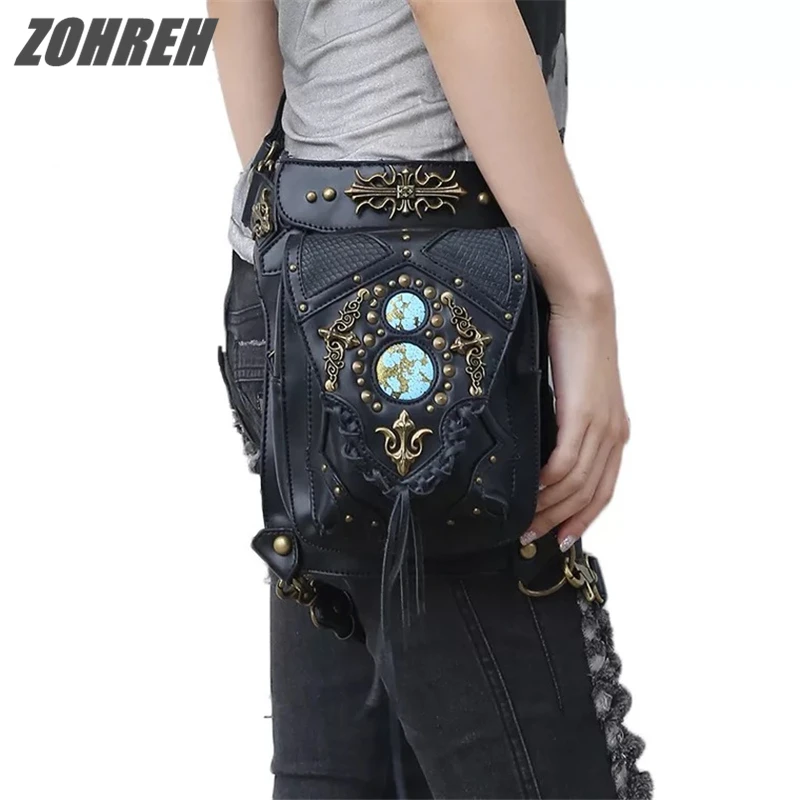 

Steelsir 2018 Gothic Retro Rock Victorian Mobile Phone Shoulder Bag Men And Women Messenger Leg Bags Fashion Travel Waist Bags