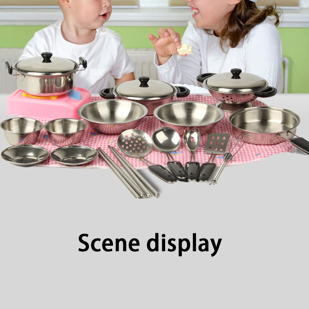 20 детей и мальчиков Приготовление Риса дом кухонные игрушки мини моделирование из нержавеющей стали посуда кухонный набор