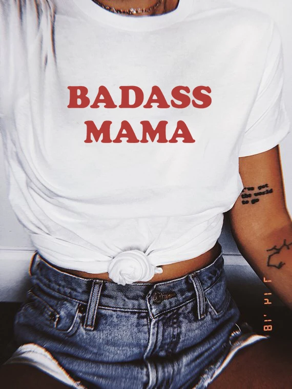 بدس ماما المحملة مضحك أمي قميص الصيف قصيرة الأكمام Crewneck نعرفكم التي شيرت الأزياء الجرونج الجرافيك المحملة قمصان وتتسابق