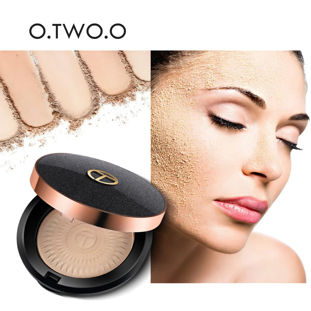 

O.Two.O 3 Color Natural Face Powder Compact Mineral Foundations Oil-Control Brighten Concealer Whitening Beauty Makeup Powder