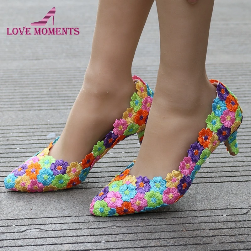 Multi coloured ladies shoes