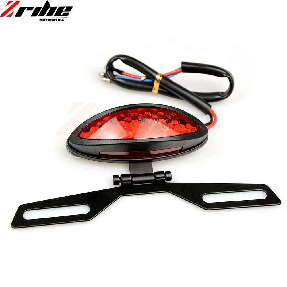 

Motorcycle Lamp Dual Cat Eye Custom License Plate Holder Rear Tail Lights Brake Light Taillight Turn Signal Lights Motocross