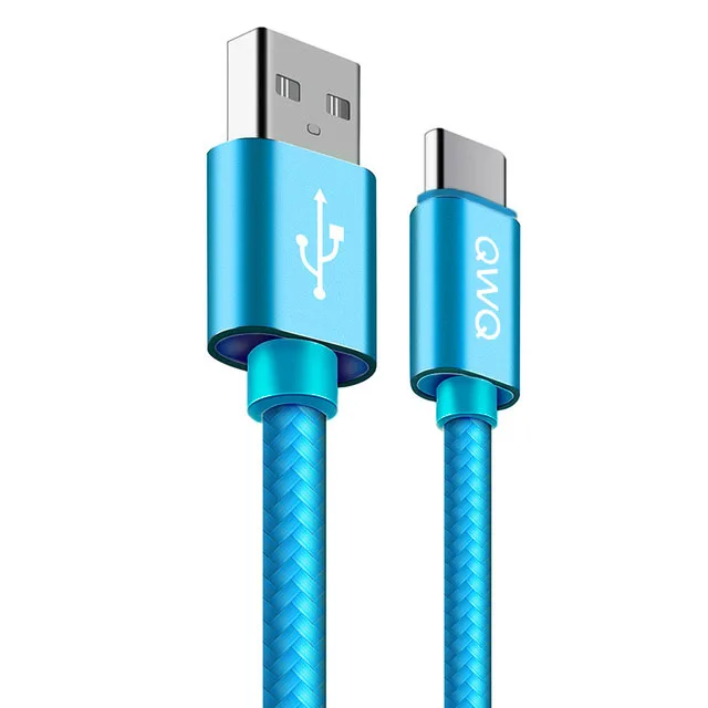 Кабель usb type-C для быстрой зарядки кабель USB type-C для samsung A50 S9 S8 Note 9 8 huawei Xiaomi Redmi Note 7 mi9 USB C шнур для передачи данных - Цвет: Blue