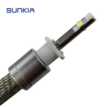 2 шт./компл. sunkia высокий яркий 9600LM H1 R3 автомобиля светодиодные фары Conversion Kit 80 Вт высокой мощности Туман лампы Pure белый 6000 К