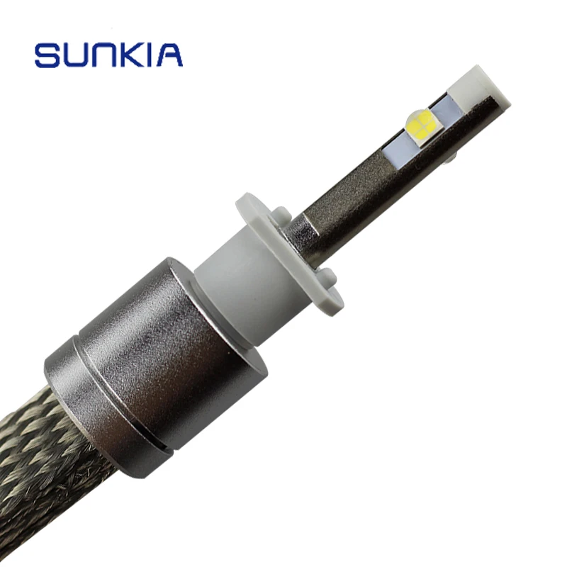 

2Pcs/Set SUNKIA High Bright 9600LM H1 R3 Car LED Headlight Conversion Kit 80W High Power Fog Lamp Pure White 6000K Free Shipping